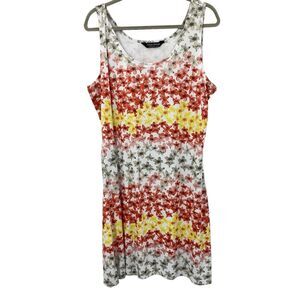 Tango Mango Sleeveless Tank Shift Dress size XL Floral Pattern Travel Resort